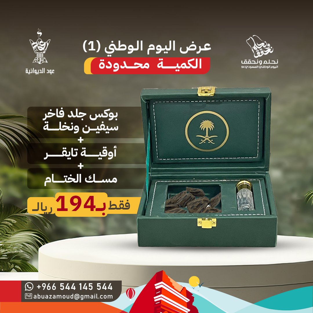 صندوق جلد فاخر سيفين ونخلة
